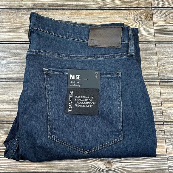 Paige Federal Slim Straight Jeans Size 36x34 - Picture 1 of 5